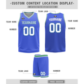 Custom White Blue Classic Style Reversible Basketball Uniform Personalized COOLMAX BBJR-D017045